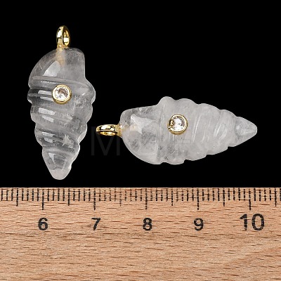 Natural Quartz Crystal Carved Pendants G-H357-04G-10-1