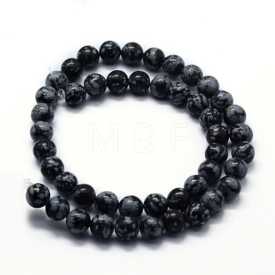 Natural Snowflake Obsidian Beads Strands G-I199-36-6mm-1