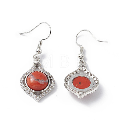 Natural Red Jasper Vase Dangle Earrings EJEW-A092-01P-15-1