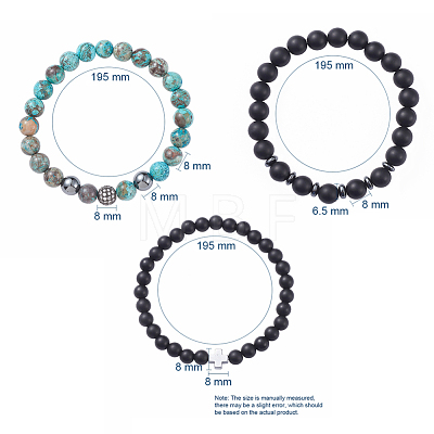 Unisex Stretch Bracelets Sets BJEW-JB04844-1