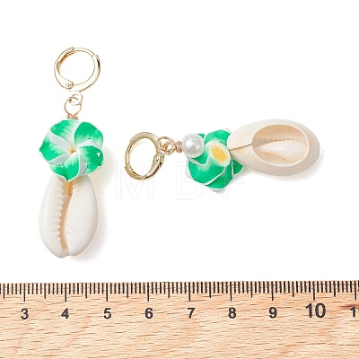 Polymer Clay 3D Flower Hoop Earrings EJEW-JE06968-1