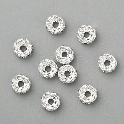 Brass Rhinestone Spacer Beads RB-A006-6MM-S-1