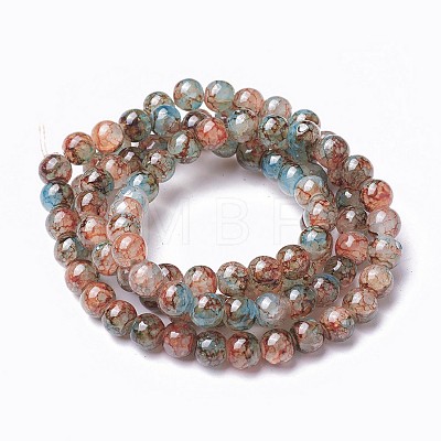 Spray Painted Glass Beads Strands GLAA-A038-C-76-1