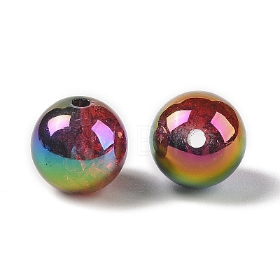 UV Plating Opaque Crackle Two-tone Acrylic Beads X1-MACR-C032-01B-1
