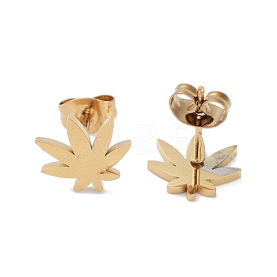 Vacuum Plating 304 Stainless Steel Stud Earrings for Women EJEW-A048-42B-G-1