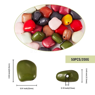 Opaque Acrylic Beads OACR-SZ0001-32-1