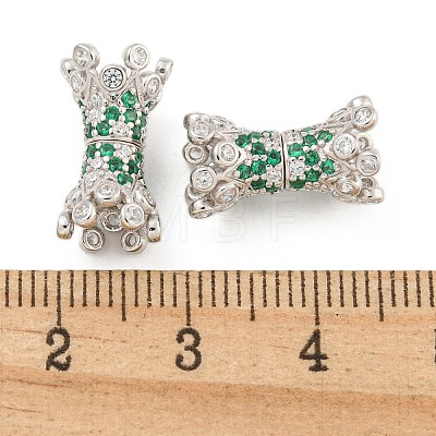 925 Sterling Silver Micro Pave Cubic Zirconia Screw Clasps STER-U001-01P-1