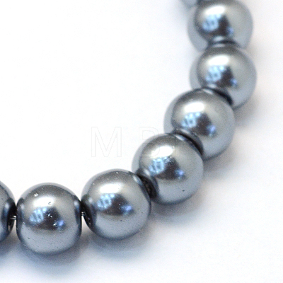 Baking Painted Pearlized Glass Pearl Round Bead Strands X-HY-Q003-6mm-12-1