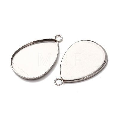 304 Stainless Steel Pendant Cabochon Settings STAS-D379-08B-P-1