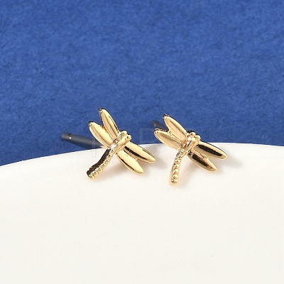 Brass Stud Earrings for Women EJEW-F403-06G-1