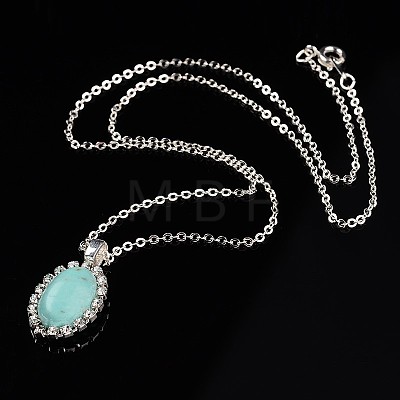 Trendy Synthetic Turquoise Pendant Necklaces and Ear Studs Jewelry Sets SJEW-JS00848-1