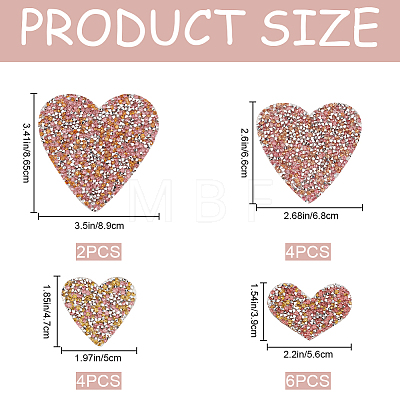 CRASPIRE 4 Styles Heart Hotfix Rhinestone Appliques PATC-CP0001-02A-1