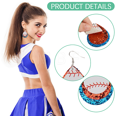 2 Pairs 2 Styles PU Leather Dangle Earrings EJEW-CL0001-03-1