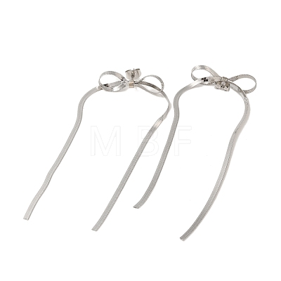 Non-Tarnish Bowknot 304 Stainless Steel Earrings for Women EJEW-U003-23P-1