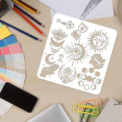 Plastic Reusable Drawing Painting Stencils Templates DIY-WH0172-930-1