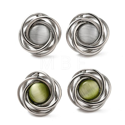 304 Stainless Steel Stud Earrings for Women EJEW-Z068-01P-1