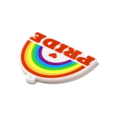 Pride Style Printed Acrylic Rainbow Pendants SACR-B005-01E-1