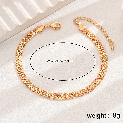 Vintage Brass Mesh Chain Anklets for Women BD5137-1