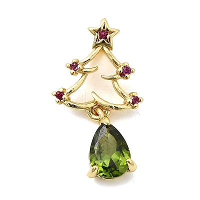 Brass Micro Pave Cubic Zirconia Pendants KK-L258-01G-C01-1