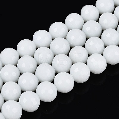 Opaque Solid Color Glass Bead Strands GLAA-R095-P8mm-01-1