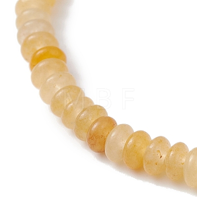 Natural Yellow Agate Rondelle & Pearl Beaded Stretch Bracelets BJEW-JB09918-06-1