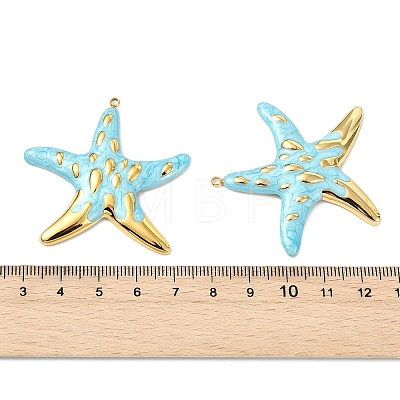 Ocean 304 Stainless Steel Enamel Pendants X-STAS-T076-08B-03G-1