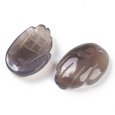 Natural Grey Agate Pendants G-K359-03L-1