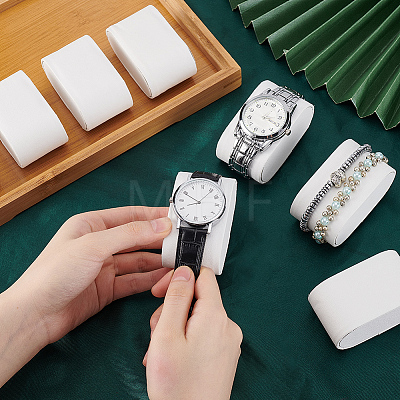 Imitation Leather Bracelet Watch Pillow Jewelry Displays BDIS-WH0016-03A-1