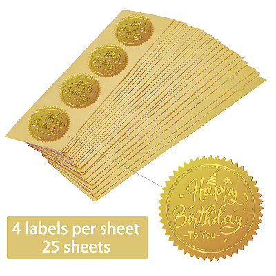 Self Adhesive Gold Foil Embossed Stickers DIY-WH0211-375-1