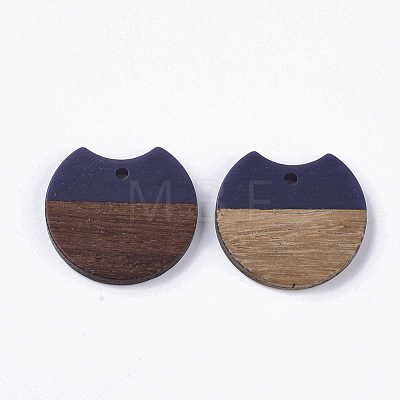 Resin & Walnut Wood Pendants RESI-T023-A-11K-1