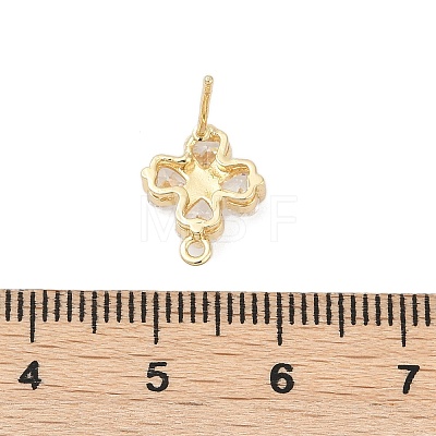 Brass Micro Pave Cubic Zirconia Stud Earring Findings KK-Z094-07G-1