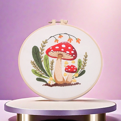 DIY Mushroom Pattern Embroidery Kits for Beginner PW-WG19BB4-01-1