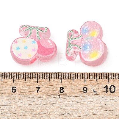 Printed Opaque Acrylic Beads OACR-P035-02A-M-1
