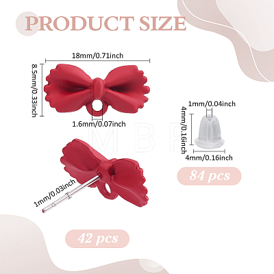 42Pcs Alloy Stud Earring Findings EJEW-ME0001-30B-1