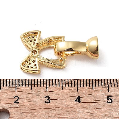 Rack Plating Brass Micro Pave Cubic Zirconia Ice Pick Pinch Bails ZIRC-P117-01A-G-1