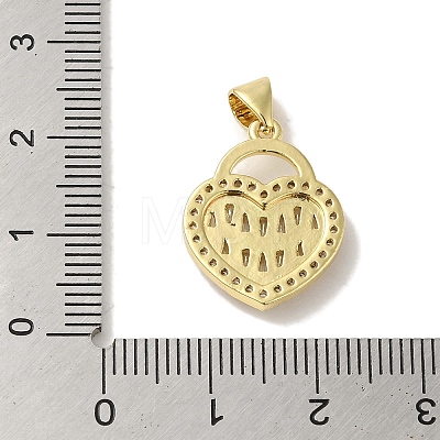 Rack Plating Brass Micro Pave Cubic Zirconia Pendants KK-P272-10G-1