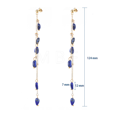 Natural Gemstone Dangle Stud Earring EJEW-JE04122-1
