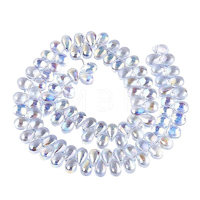 Electroplate Transparent Glass Beads Strands EGLA-N057-01A-01-1