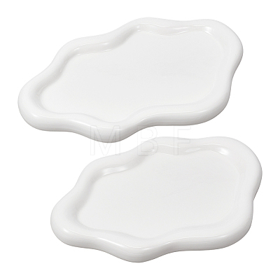 2Pcs 2 Styles Cloud Porcelain Jewelry Plate AJEW-GO0005-13-1