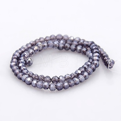 Pearl Luster Plated Glass Faceted Round Spacer Beads Strands GLAA-A027-3mm-PL01-1