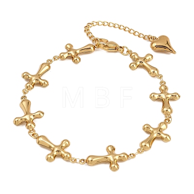 304 Stainless Steel Cross Link Chain Bracelets BJEW-D359-13A-G-1