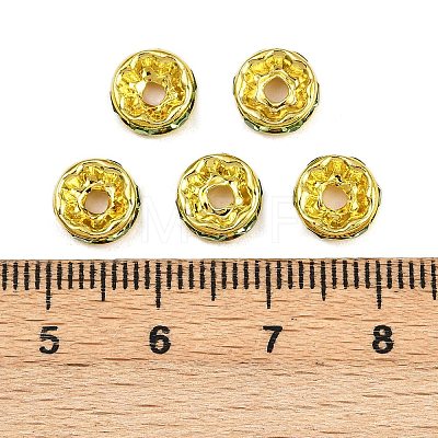 Brass Rhinestone Spacer Beads RB-A014-Z8mm-07G-1