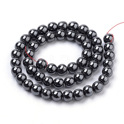 Non-magnetic Synthetic Hematite Beads Strands G-S259-44-12mm-1