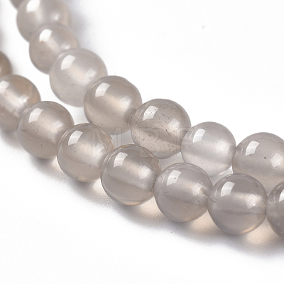Natural Gray Agate Bead Strands X-G-R193-12-4mm-1