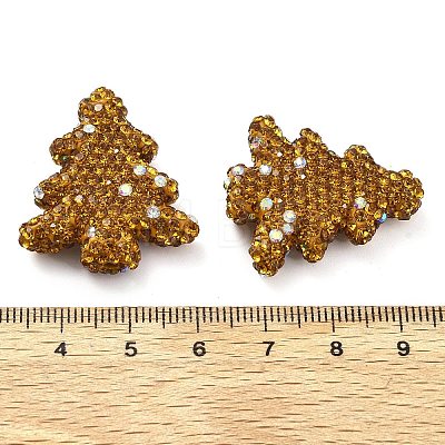 Christmas Tree Polymer Clay Rhinestone Beads CLAY-NH0001-14E-1