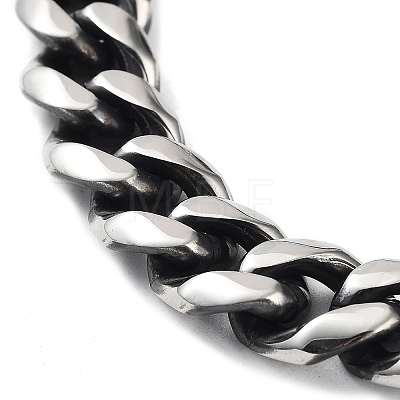 304 Stainless Steel Cuban Link Chains Bracelets for Men BJEW-D031-04P-1