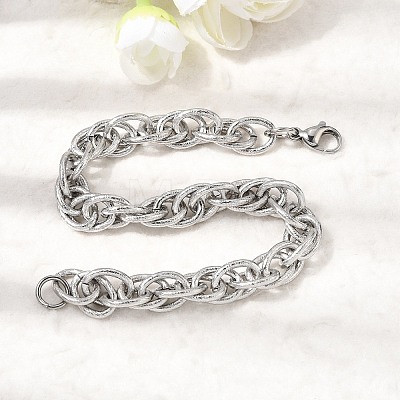 201 Stainless Steel Mariner Link Chain Bracelets for Men STAS-T077-02P-1