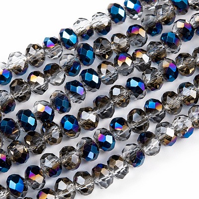 Electroplate Transparent Glass Beads Strands EGLA-A034-T1mm-Z01-1