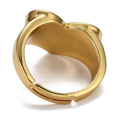 Adjustable Brass Enamel Finger Rings RJEW-B0007-02G-1
