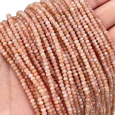 Natural Peach Moonstone Beads Strands G-H003-E10-01-1